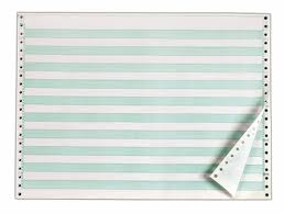 14 7/8 x 11  1-Part White with 1/2 in. Green Ba...